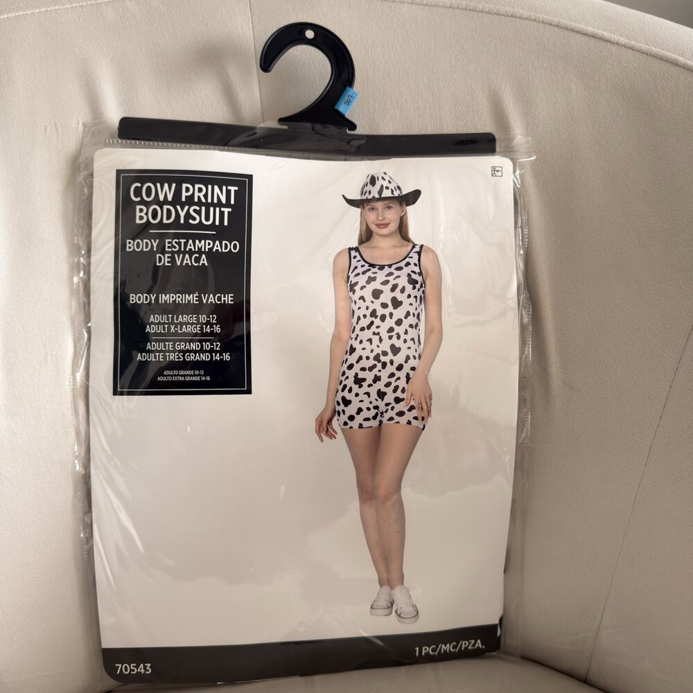 Cow Print Bodysuit women’s Size L/Xl Comfortable Halloween Costume NWT